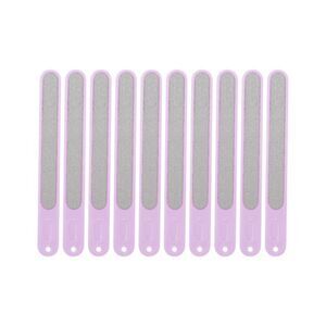 Durable Plastic Nail Files Purple 10 Pcs